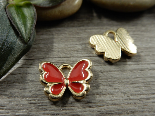 Perhonenriipus, 11x14mm, punainen, 1kpl