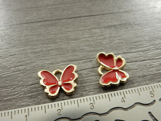 Perhonenriipus, 11x14mm, punainen, 1kpl