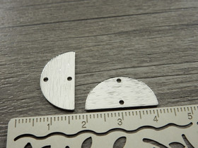 Puoliympyräriipus/ linkki, 12x21mm, kromi, 1kpl