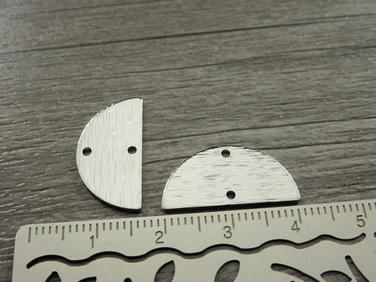 Puoliympyräriipus/ linkki, 12x21mm, kromi, 1kpl