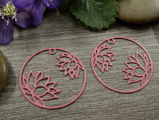 Kukkariipus lotus/linkki, 27mm, pinkki, 1kpl