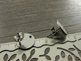 Korvakorutappi reiällä ympyrä+lukko, 12x12mm, rst, 1pari