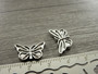 Metallihelmi perhonen, 10x17mm, kromi, 10kpl