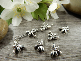 Metallihelmi sudenkorento, 8x6mm, kromi, 10kpl