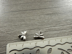 Metallihelmi sudenkorento, 8x6mm, kromi, 10kpl