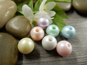 Akryylihelmi pastelli, 10mm, mixsetti, 20kpl