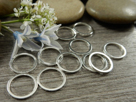 Linkki ympyrä, 10x1mm, umpi, kirkashopea, 20kpl