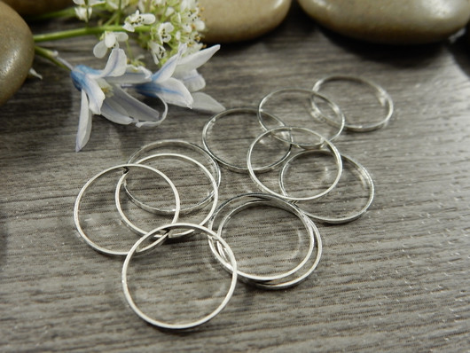 Linkki ympyrä, 12x1mm, umpi, kirkashopea, 20kpl