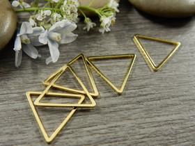 Linkki kolmio, 13x15x1mm, umpi, kulta, 10kpl