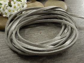 Tekomokka nauha glitter, 3x1.4mm, hopea, 1m