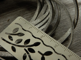 Tekomokka nauha glitter, 3x1.4mm, hopea, 1m