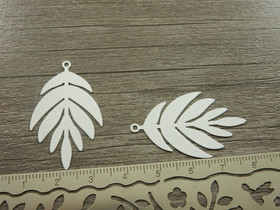 Lehtiriipus, 38x23mm, valkoinen, 1kpl