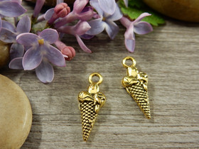 Jäätelöriipus, 19x7mm, kulta, 1kpl