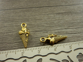 Jäätelöriipus, 19x7mm, kulta, 1kpl