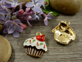 Kuppikakkuriipus, 19x18mm, moniväri, 1kpl