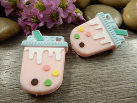 Silikonihelmi jäätelö, 34x23mm , moniväri, 1kpl