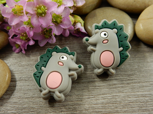 Silikonihelmi siili, 28x24mm, moniväri, 1kpl