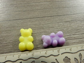 Akryylihelmi pastelli nalle, 18x11mm, mixsetti, 10kpl