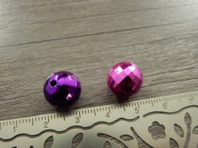 Akryylihelmi fasetoitu, 12mm, mixsetti, 10kpl