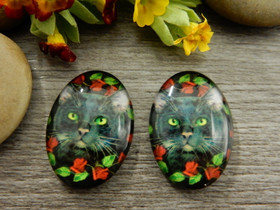 Kapussi kissa, 18x25mm, harmaa, 1kpl