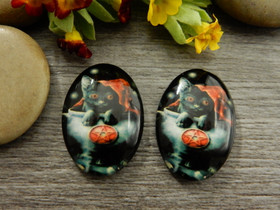 Kapussi kissa, 18x25mm, musta, 1kpl