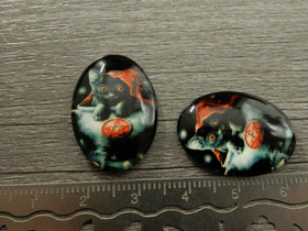 Kapussi kissa, 18x25mm, musta, 1kpl