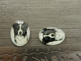 Kapussi koira, 18x25mm, musta-valkoinen, 1kpl