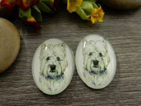 Kapussi koira, 18x25mm, valkoinen, 1kpl