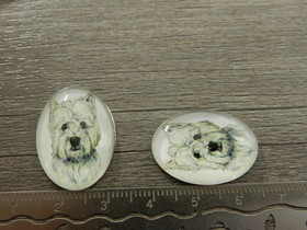 Kapussi koira, 18x25mm, valkoinen, 1kpl