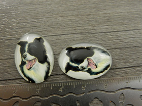 Kapussi koira, 18x25mm, musta-valkoinen, 1kpl