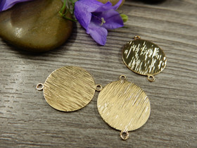 Ympyräriipus/linkki, 15mm, vaaleakulta, 1kpl