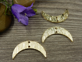 Kuuriipus/linkki, 22x13mm, 24K/vaaleakulta, 1kpl