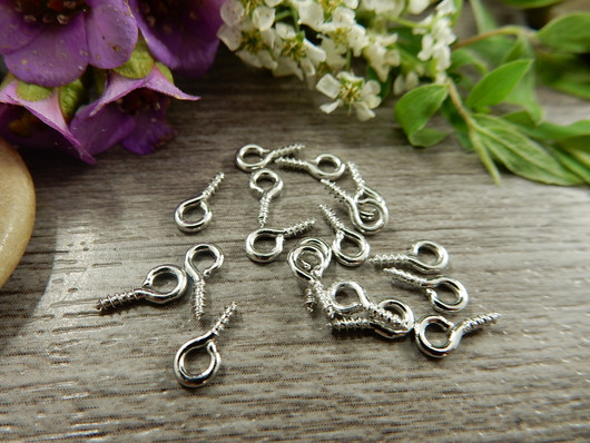 Silmukkaruuvi, 8x4x1mm, kromi, 10kpl