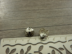 Helmihattu kupera kukka, 8mm, kromi, 20kpl