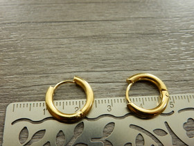 Korvakorurengas huggie, 15x2.5mm, 18K/kulta/ PVD/ rst, 1pari