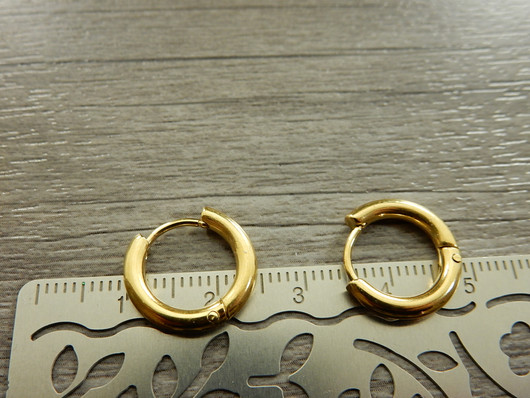 Korvakorurengas, 15x2.5mm, 18K/kulta/rst, 1pari
