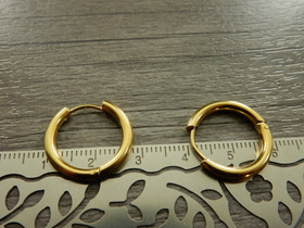 Korvakorurengas huggie, 19x2.5mm, 18K/kulta/ PVD/ rst, 1pari