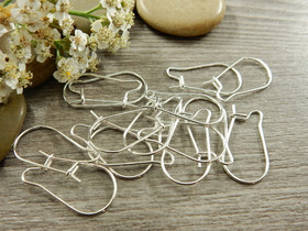 Korvakorukoukku, 20x11mm,kirkashopea/rst, 10paria