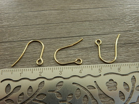 Korvakorukoukku, 18x15mm, 18K vaaleakulta/rst, 10paria