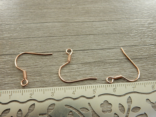 Korvakorukoukku 17x20mm, ruusukulta/rst, 10paria