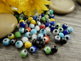 Lasihelmi millefiori, 4mm, mixsetti, 20kpl