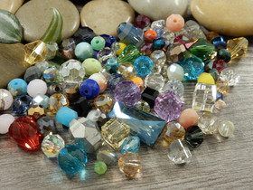 Lasihelmi lajitelma, 2-14mm, mixsetti, 50g