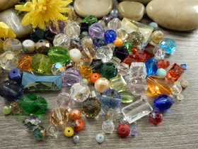 Lasihelmi lajitelma, 2-14mm, mixsetti, 50g