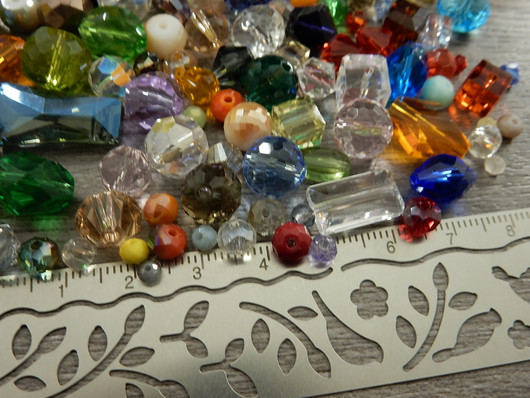 Lasihelmi lajitelma, 2-14mm, mixsetti, 50g