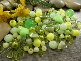 Akryylihelmi lajitelma, 3-28mm, vihreä, 50g