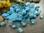 Akryylihelmi lajitelma, 3-28mm, turkoosi, 50g