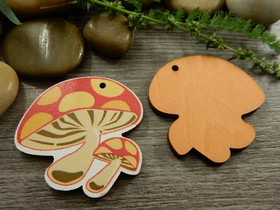 Puuriipus sieni, 36x37mm, moniväri, 1kpl