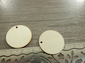 Puuriipus ympyrä, 25mm, ruskea, 1kpl