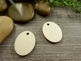 Puuriipus ovaali, 22x17mm, ruskea, 1kpl