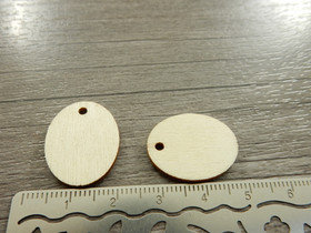 Puuriipus ovaali, 22x17mm, ruskea, 1kpl